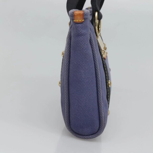 LOUIS VUITTON Antigua Cabas PM Tote Bag Canvas Blue Black M40090 LV Auth BA3231 - Picture 4 of 16